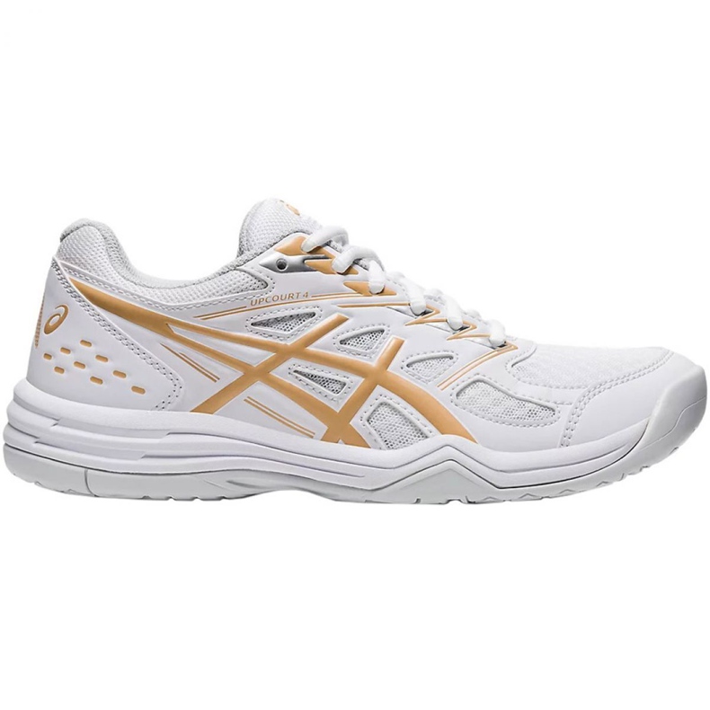 Asics Upcourt 4 W 1072A055 103 lentopallokengät valkoinen kulta valkoinen