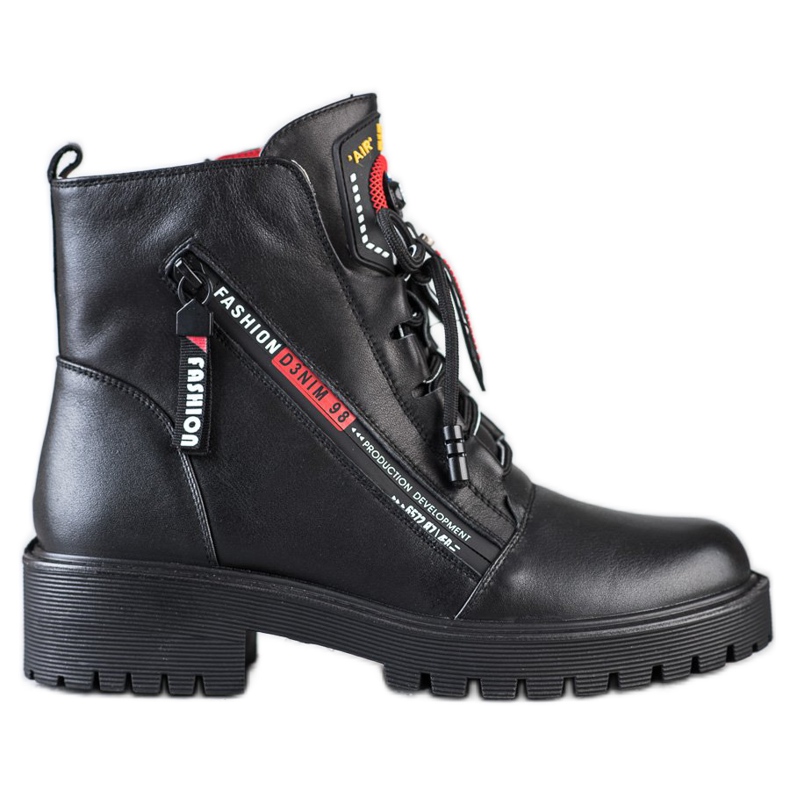 ARTIKER Nahkatyöntekijät koristeellisella vetoketjulla musta