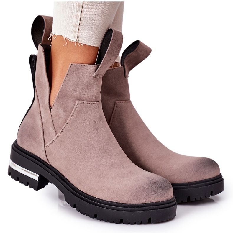 PS1 Lämmin saappaat Jodhpur saappaat vetoketjulla Grey My Way harmaa