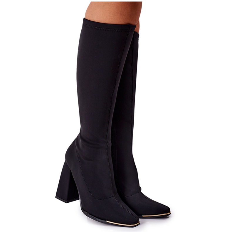 Saappaat kantapäällä joustavaa kangasta Musta vaikutus Wow