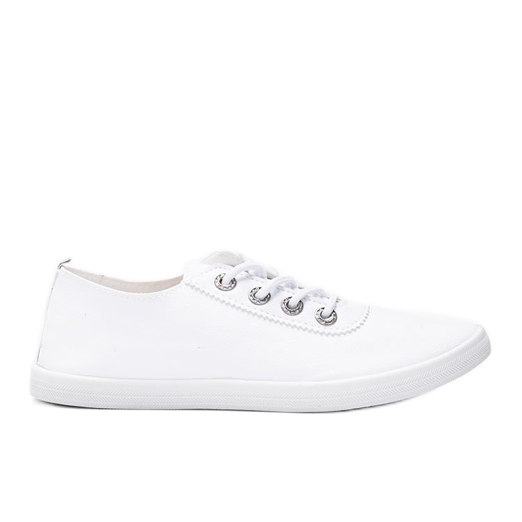 Silisovin klassiset valkoiset lenkkarit kuutioilla zirkonioilla valkoinen