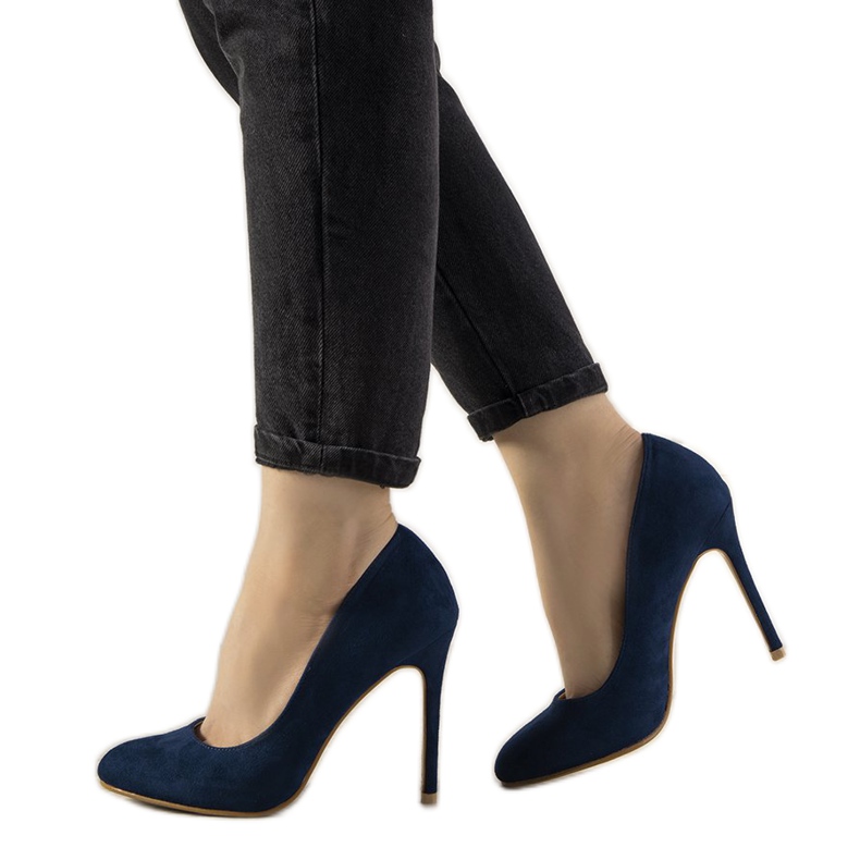 Tummansiniset pumput Dermeno -kantapäässä sininen