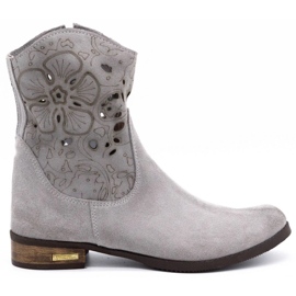 Olivier Mukavat vaaleanharmaat Jess -saappaat