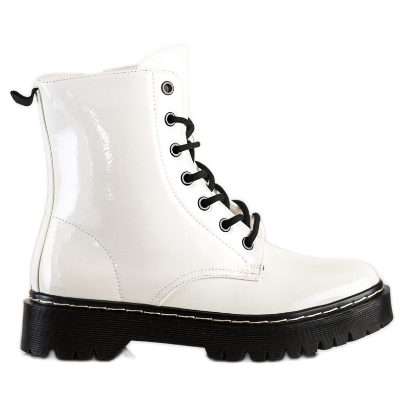 S. BARSKI Nauhalliset saappaat S.BARSKI-alustalla valkoinen