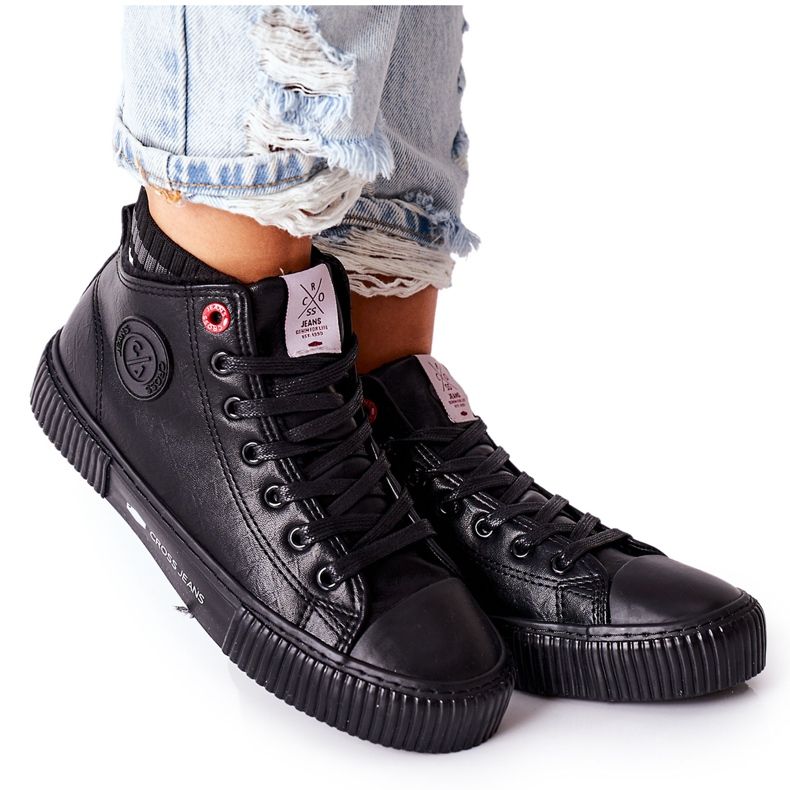 Naisten lenkkarit Cross Jeans High Black II2R4021 musta