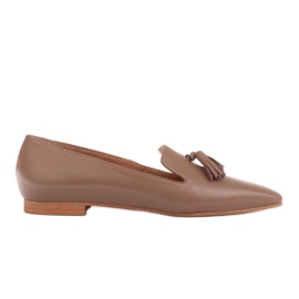 Marco Shoes Naisten herrat ballerinat hapsuilla beige
