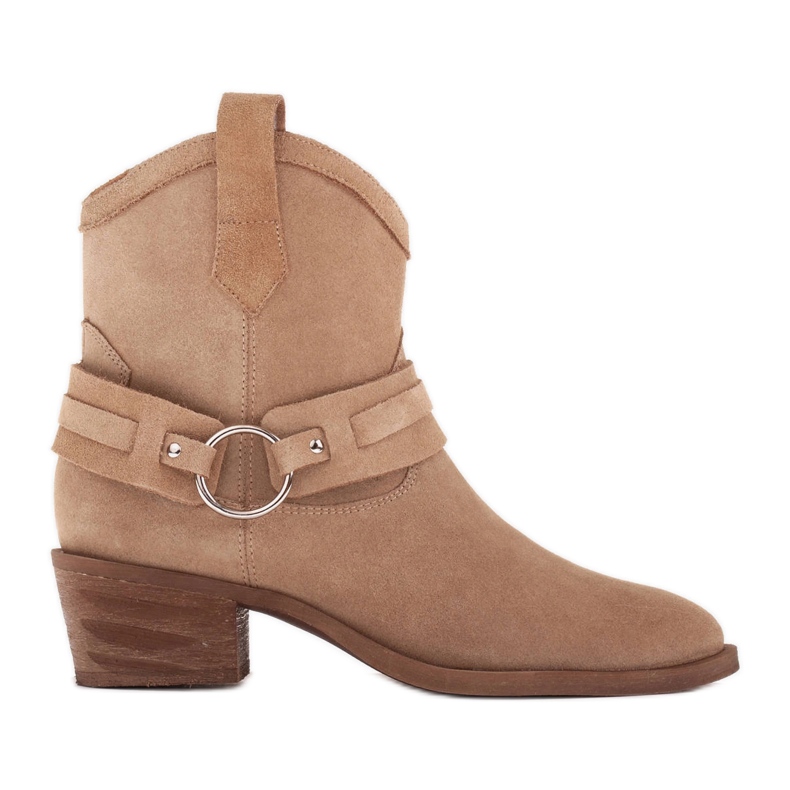 Marco Shoes Kaja -cowboy -saappaat, joissa koristeellinen vyö beige