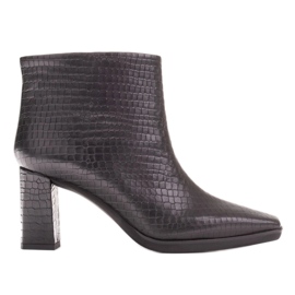 Marco Shoes Yhdistetyt saappaat, jotka on valmistettu kahdentyyppisestä nahasta musta