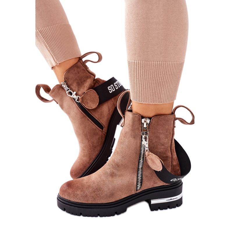 PS1 Ruskeat Cortona -lämpimät saappaat vetoketjulla