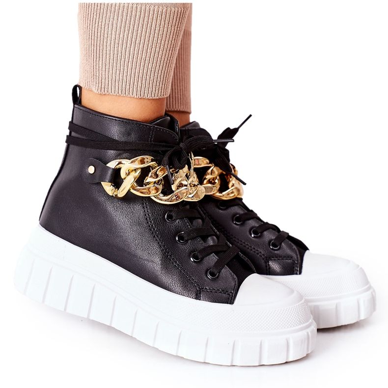 PB1 Korkeat lenkkarit mustalla La Rocca -alustalla