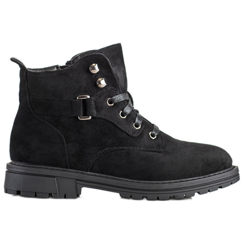 SHELOVET Pitsi-up mokkanahkakengät musta