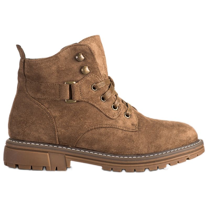 SHELOVET Pitsi-up mokkanahkakengät ruskea