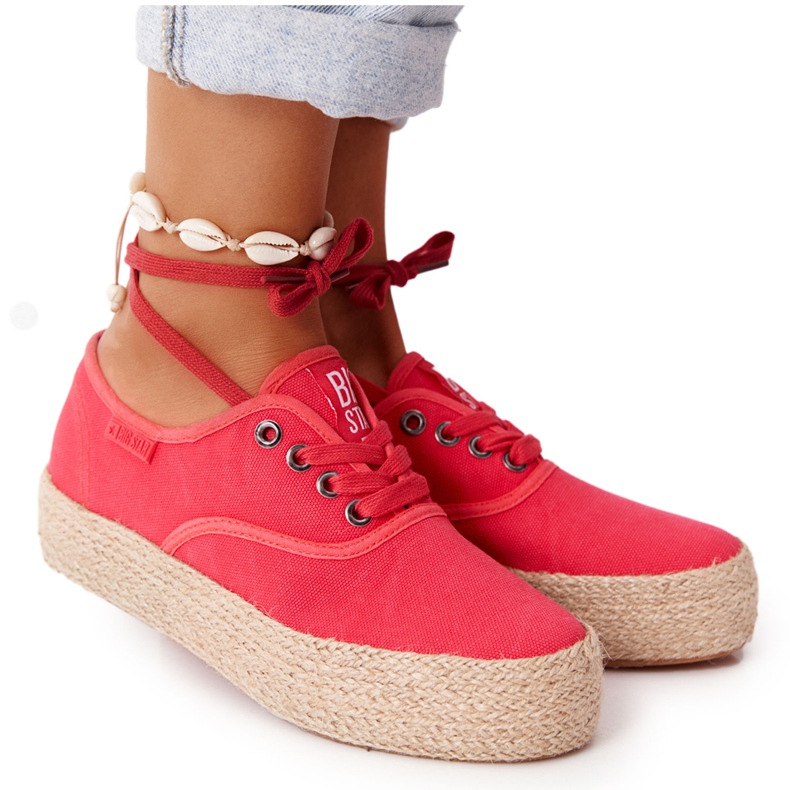 Pitsiset espadrillot punotulla alustalla Big Star FF274141 Red punainen