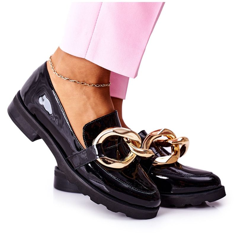 Nahkakengät Nicole lakattu musta 2665