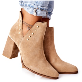 Lewski Shoes Naisten mokkanahkaiset leikkaukset Lewski Beige Sand 3075 ruskea