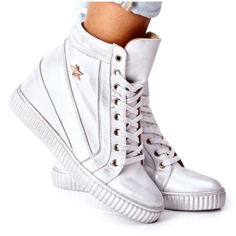 Lewski Shoes Naisten urheilukengät Lewski Silver 3079 hopea