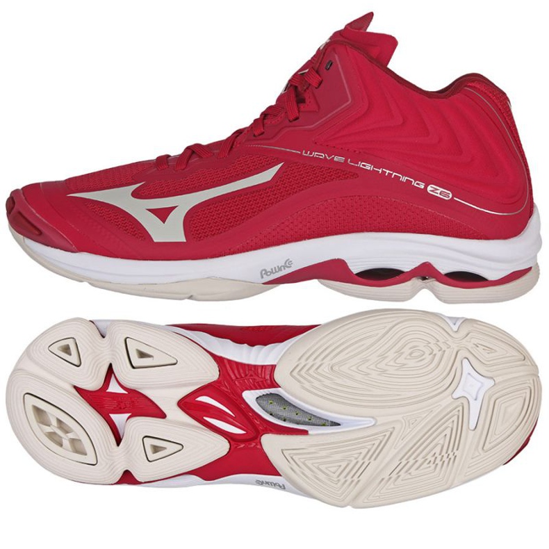 Mizuno Wave Lightning Z6 Mid W V1GC200564 lentopallokengät punainen appelsiinit ja punaiset