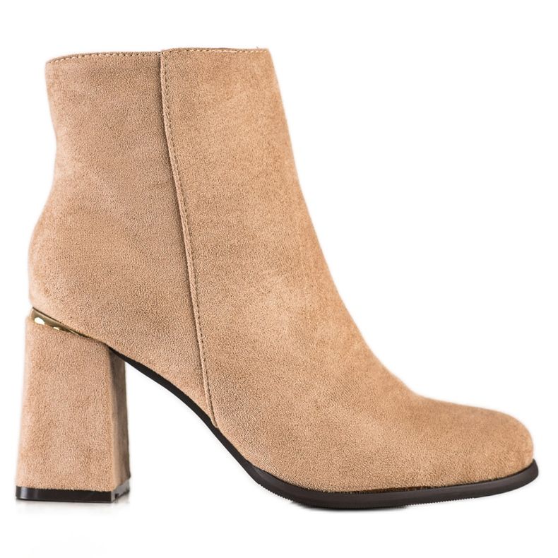 SHELOVET Suede korkokengät beige