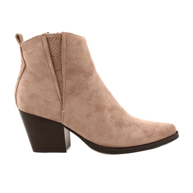 FB2 Naisten saappaat korkokenkä Beige Loud 19051-11