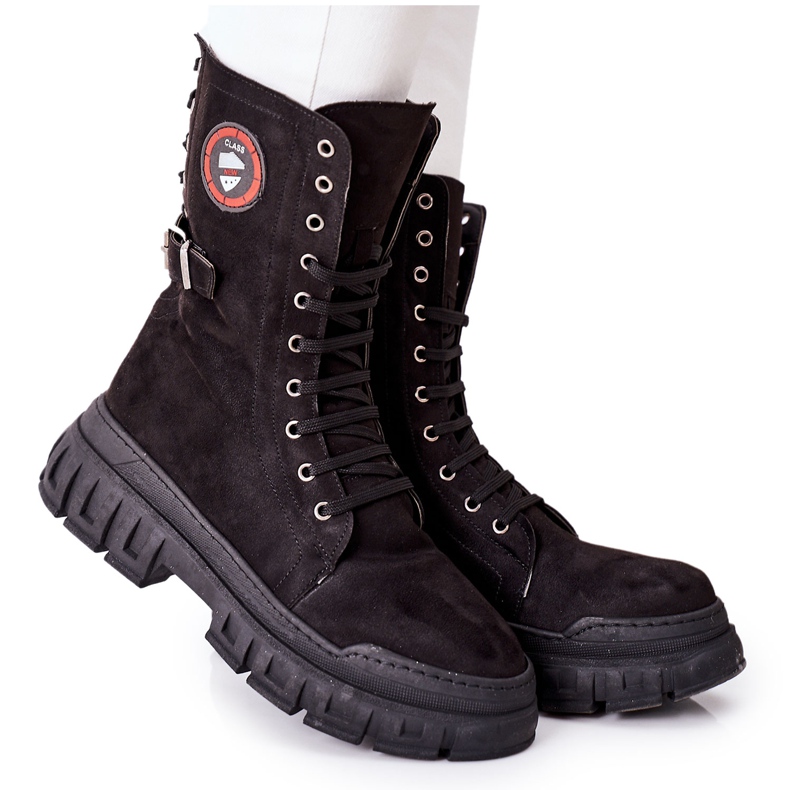 NAVY DOT Naisten Saappaat Loukkaajat Työntekijät Black Monope musta