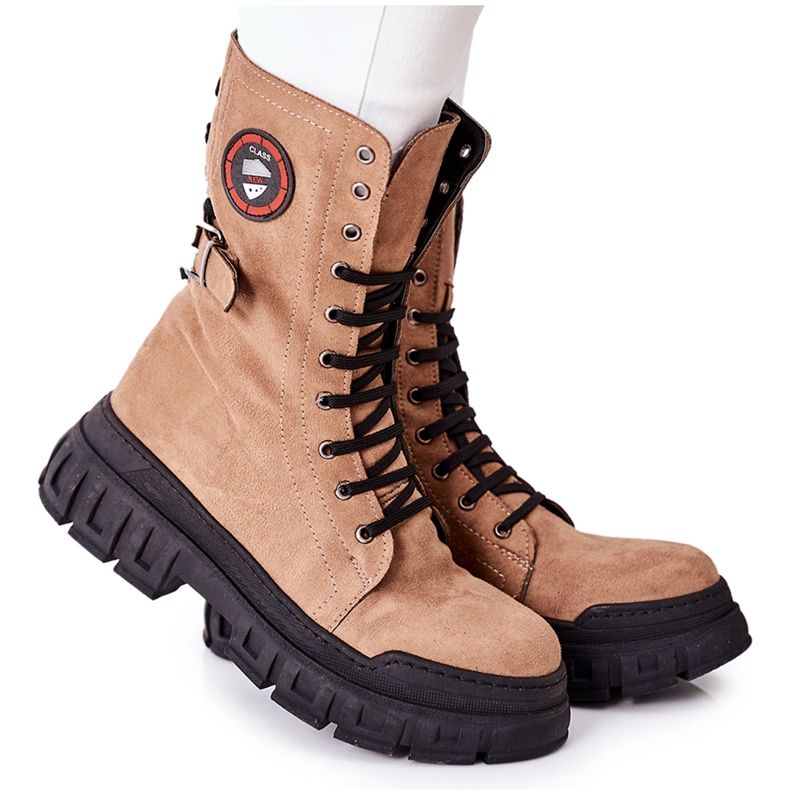 NAVY DOT Naisten Saappaat Loukkaajat Työntekijät Ruskea Monope