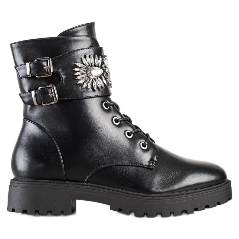 Bestelle Tyylikkäitä työntekijöitä kristallien kanssa musta