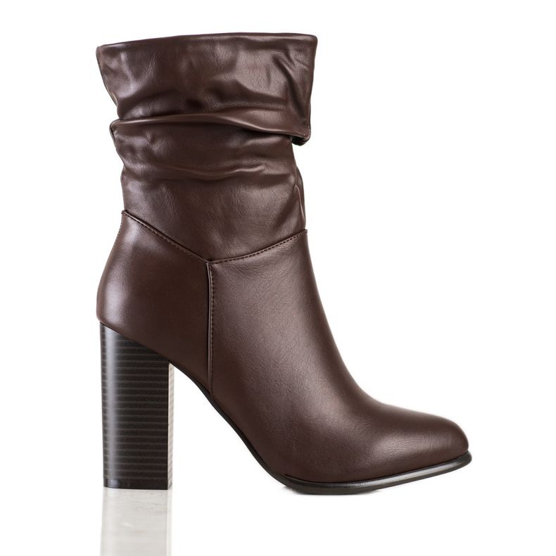 Lovery Korkeat saappaat, joissa on ryppyinen päällinen ruskea