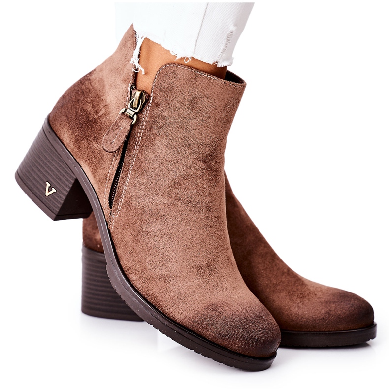 Vinceza Naisten saappaat Suede Beige Bellarena ruskea