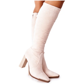 PS1 Naisten lämpimät saappaat Kultainen varvas Beige Puentos