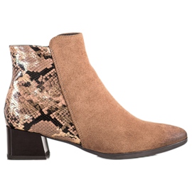 Saappaat, joissa Snake Print VINCEZA -insertti ruskea