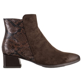 Saappaat, joissa Snake Print VINCEZA -insertti ruskea
