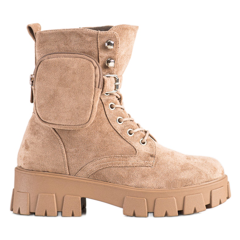 Mokkanahkaiset VINCEZA -tasku beige