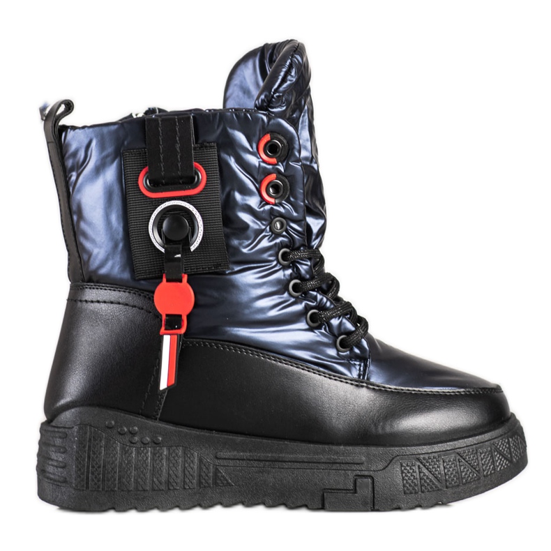 Seastar Lämpimät lumisaappaat lavalla musta laivastonsininen