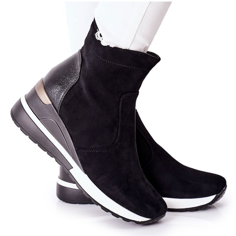 Vinceza Naisten saappaat kiilalla Black Greenfort musta