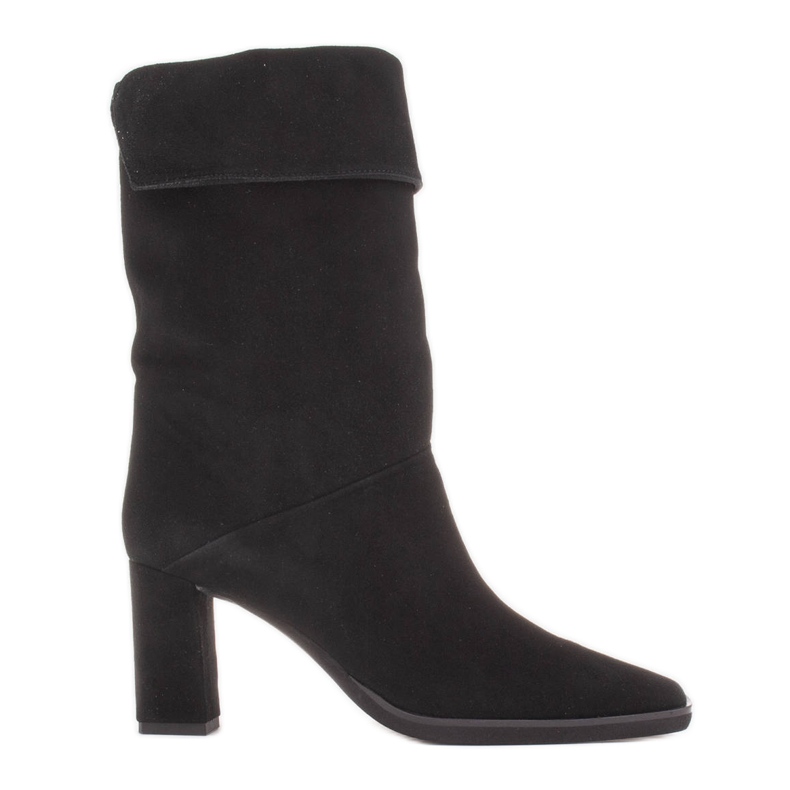 Marco Shoes Korkeakorkoiset nilkkurit, joissa on käännettävä kaulus musta