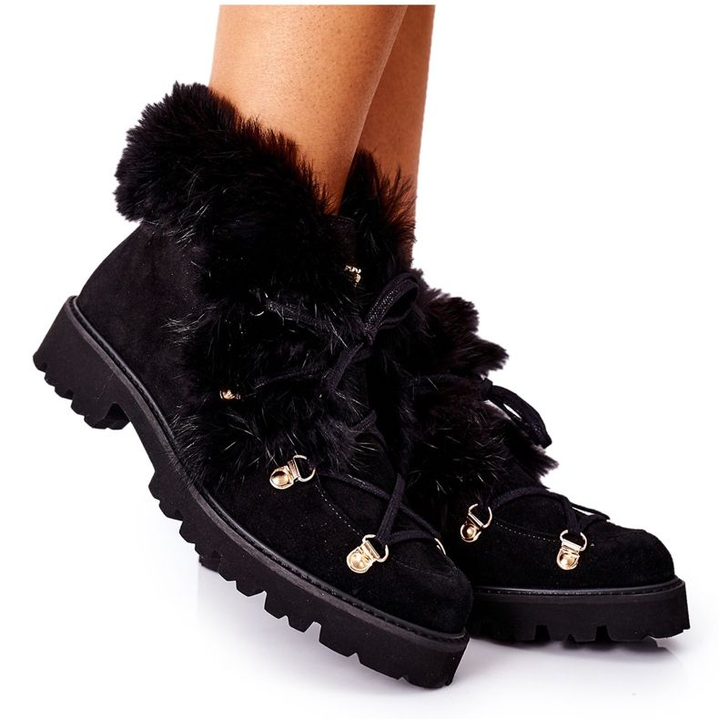 Naisten Velour -nahkakengät Nicole Black 2680/028 musta