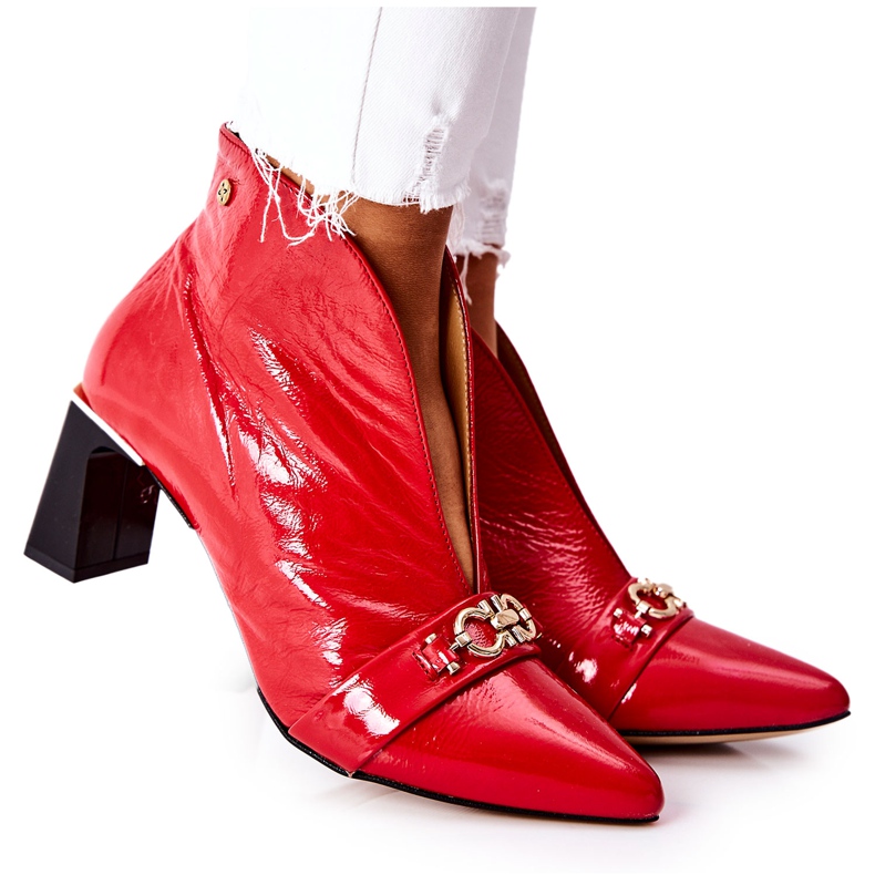 Nahkaiset saappaat Maciejka Red 05262-08 punainen