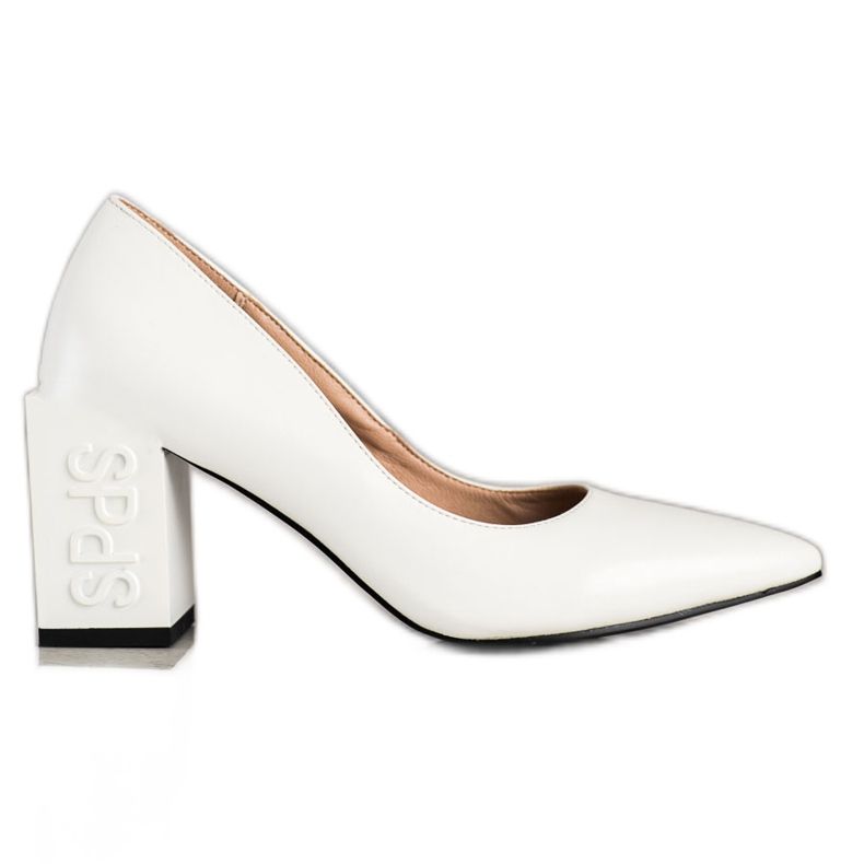 S. BARSKI Avokkaat jossa Square Heel S.BARSKI valkoinen