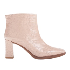 Marco Shoes Yhdistetyt saappaat, jotka on valmistettu kahdentyyppisestä nahasta beige