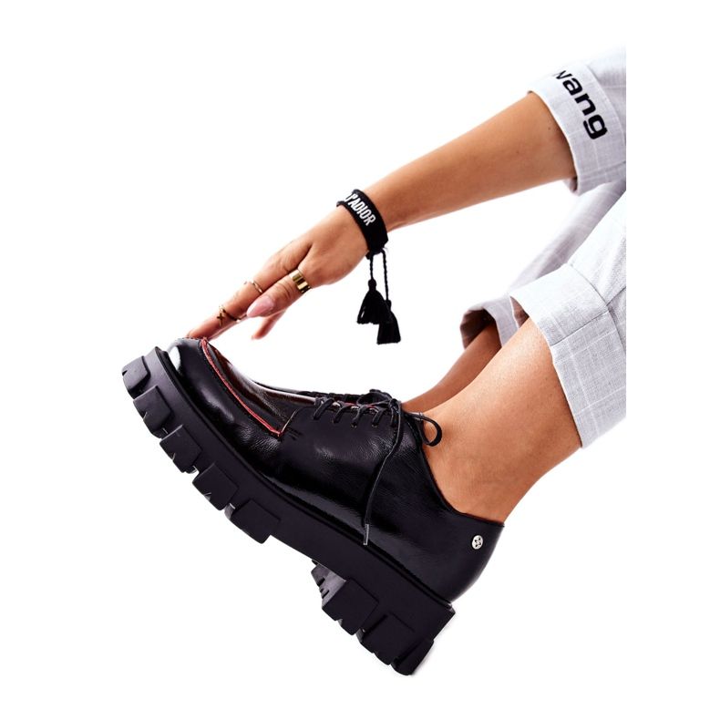 Naisten nahkakengät Maciejka Black 5074A-01 musta