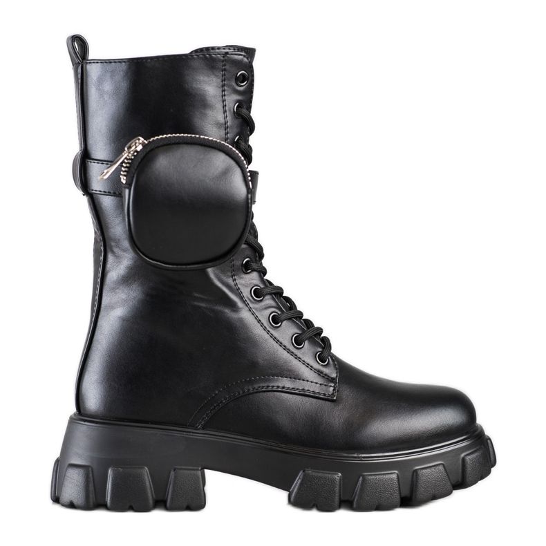 Bestelle Muodikkaat saappaat, joissa tasku musta