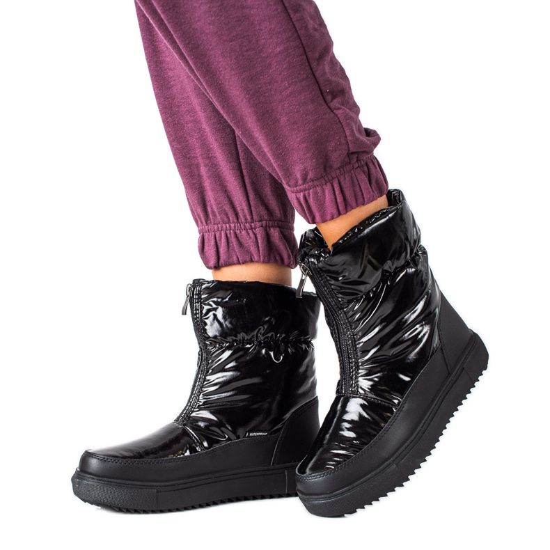 S. BARSKI Czarne Śniegowce S.BARSKI musta