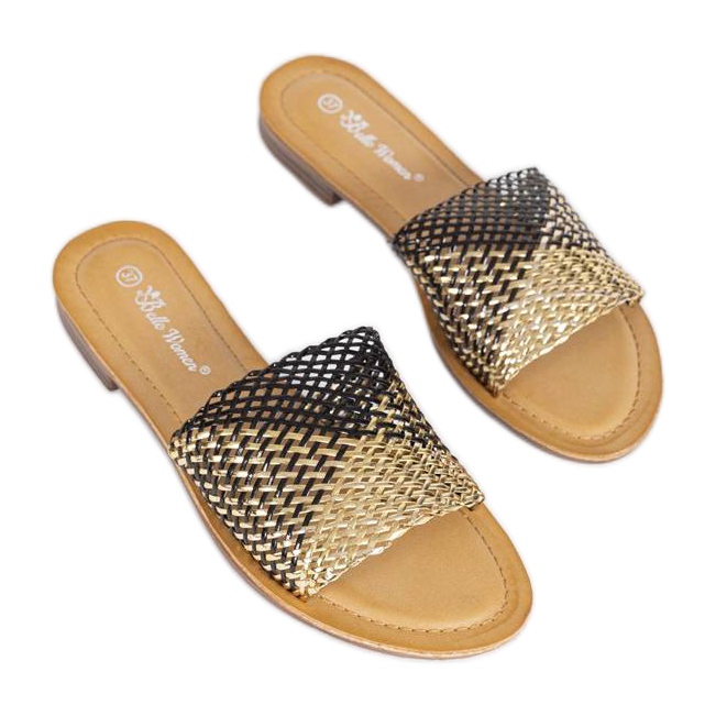 Mustat ja kultaiset Glam Star -tossut