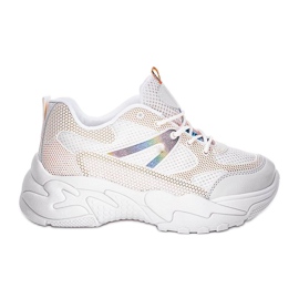 Beige lenkkarit paksulla Alice -pohjalla valkoinen