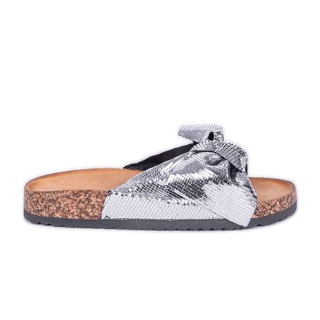 Kiiltävät hopeiset Cher -tossut hopea