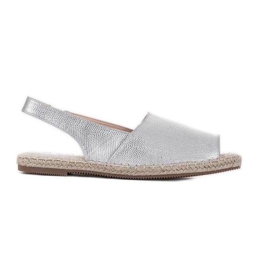 Dulce hopeiset espadrilliset sandaalit hopea