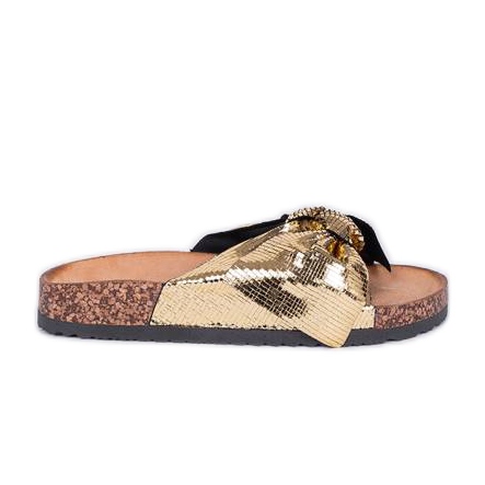 Kiiltävät kultaiset Cher -tossut kultainen