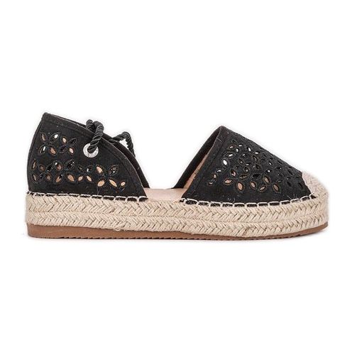 Mustat Peekaboo -avoimet espadrillit