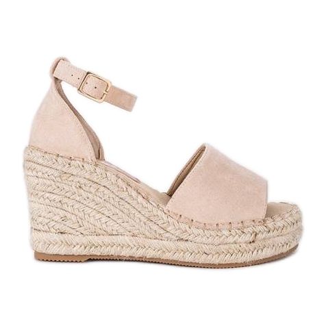 Beige espadrillit kiila -lomalla