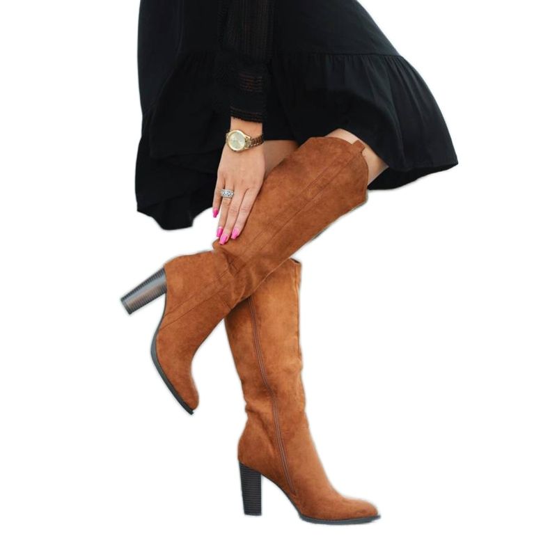 Kamelin saappaat Eve -postissa ruskea harmaa